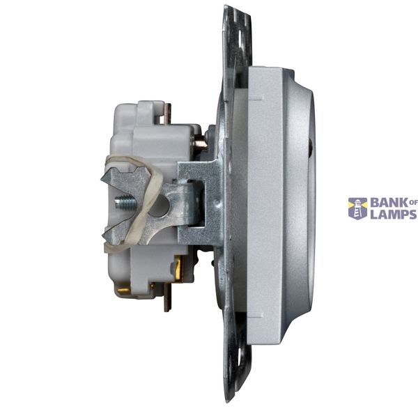 Pin socket outlet with safety shutter, screw clamps, silver image 1