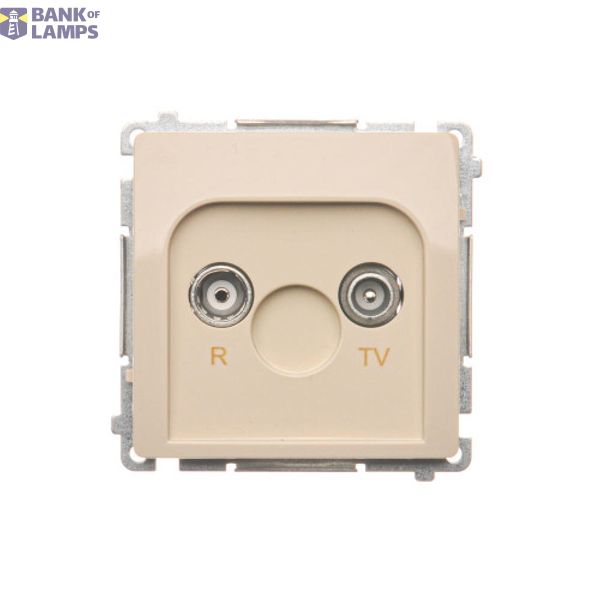 RTV final aerial socket, separated, atten.: 1dB, beige image 1