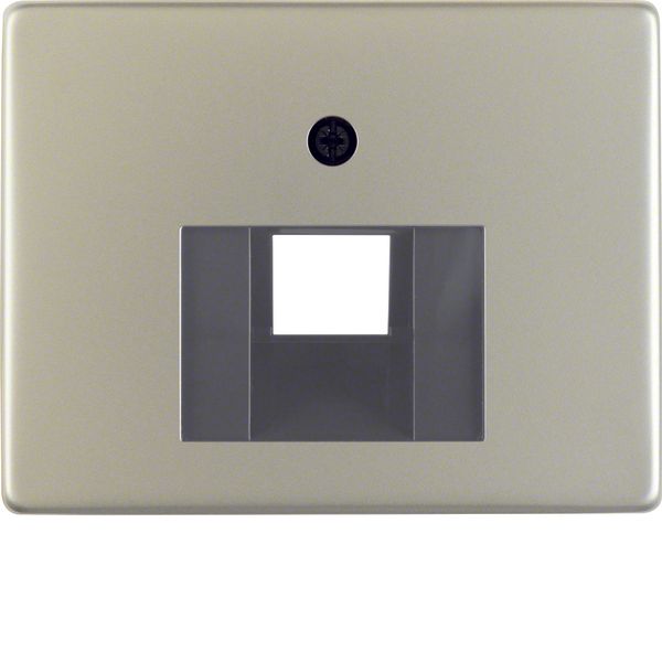 Center RJ-datacont.ds. 1-v with 45° outlet, birch Arsys, stainless steel image 1