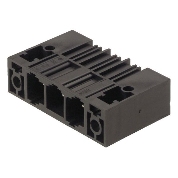PCB plug-in connector, male header, Clip-on flange, THT solder connection, 10.16 mm, Number of poles: 2, 90°, Solder pin length (l): 3.5 mm, silver-plated, black, Box image 1