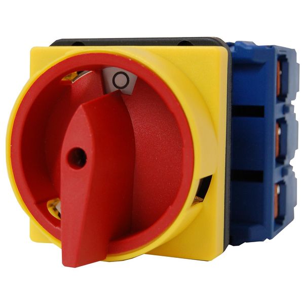 Emergency-Stop Main Switch, front, 4 hole mount, 3-pole,100A image 1