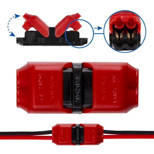 Coupler - 2-pole cut-through for wire cross-section 0.2-0.82 mm2 300 V DC/AC, 10A image 1