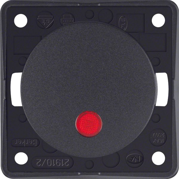 Ctrl on/off switch 2p impr "0", red lens, Integro - Design Flow/Pure,  image 1