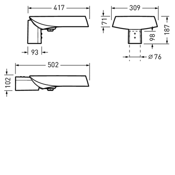Post-top luminaires Cuvia 40 CLO (normal) Lens Anthracite ET 26W 2200lm 70 asymmetric wide (AB2L) IP66 IK09 5 SDCM 8474740 image 1