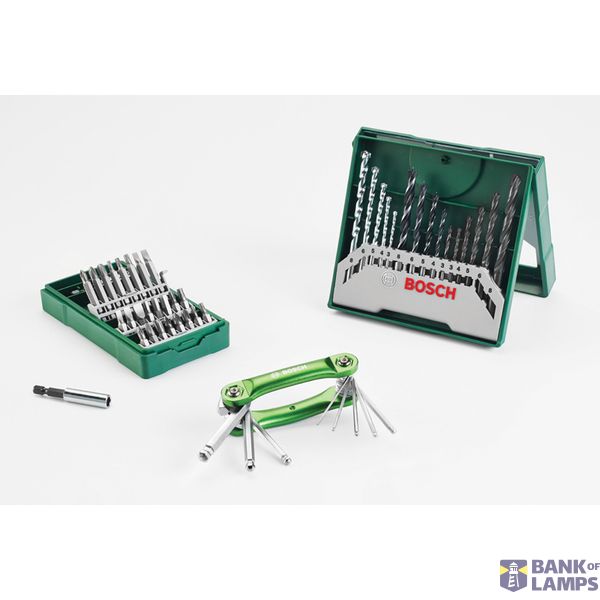 15-piece mixed drill bit set + 25-piece screwdriver bit set + folding hex tool image 1