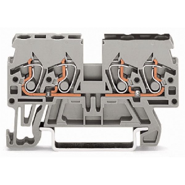 Double potential terminal block 2.5 mm² side and center marking gray image 1