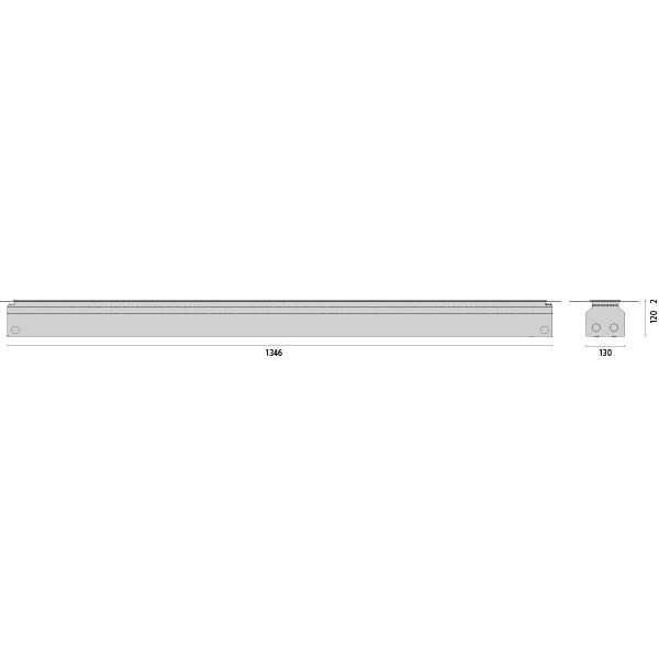 STRIP SQ INGR.L1300 FLUSH-MOUNTED BOX (1346mm) image 2
