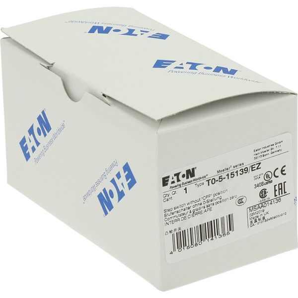 T0-5-15139/EZ Step switches, T0, 20 A, centre mounting, 5 contact unit(s), Contacts: 10, 45 °, maintained, Without 0 (Off) position, 1-5, Design number 15139 image 6