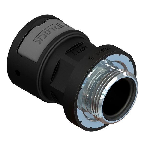 ASPA-12M16MB-5 zwart  Kunstst. wartel met metalen M.draad kort image 1