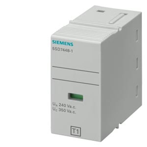 Plug-in part type 1 L-N Requirement class B, UC 350V 1-pole for combi-arrester 5SD744 Surge image 1