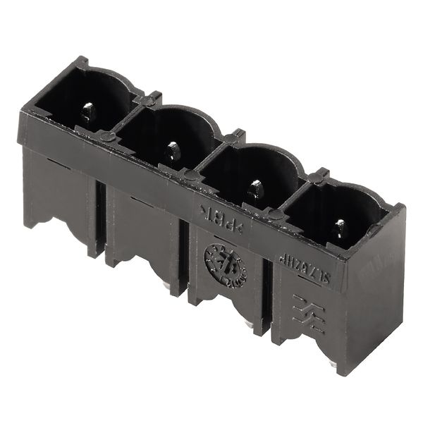 PCB plug-in connector, male header, closed side, THT solder connection, 7.62 mm, Number of poles: 5, 180°, Solder pin length (l): 3.2 mm, tinned, black, Box image 1