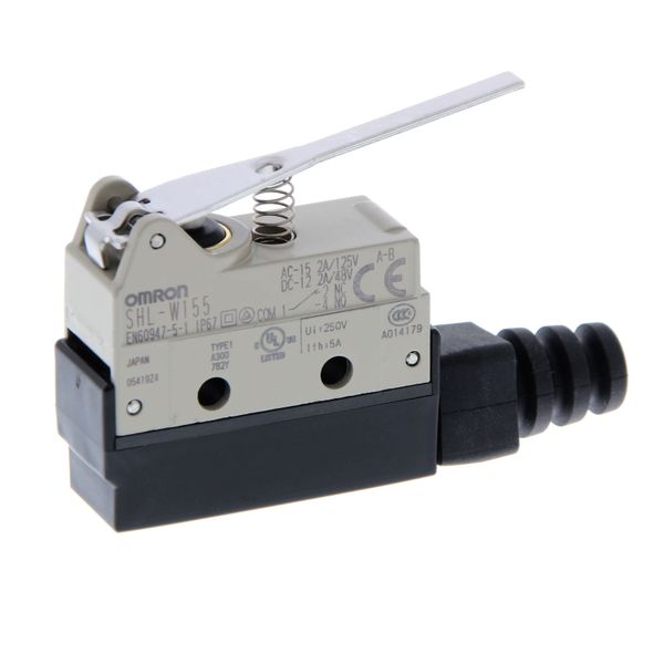 Enclosed switch, hinge lever, SPDT, 10A SHLN3001R image 4