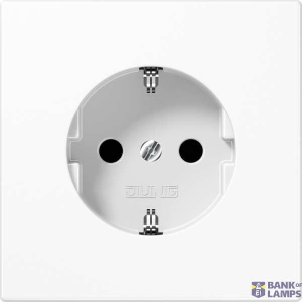SCHUKO socket, 16 A 250 V ~, integrated increased contact protection, SAFETY+, Duroplast, LS series, alpine white image 1