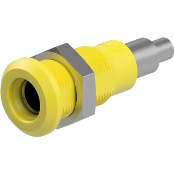 4 mm socket, solder connection, mounting Ø 8.1 mm, yellow, 64.3042-24 image 1