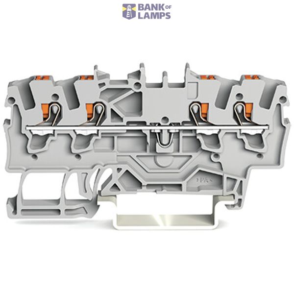 4-conductor through terminal block with push-button 1.5 mm² gray image 2
