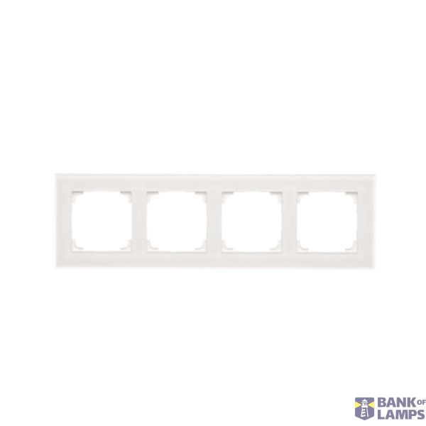Quadruple frame, glass, white frosted glass image 1