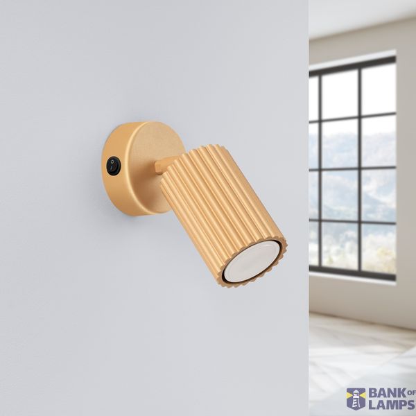 ADJUSTABLE GOLDEN WALL LAMP WITH CARBON SWITCH FOR BEDROOM (1XGU10) image 7