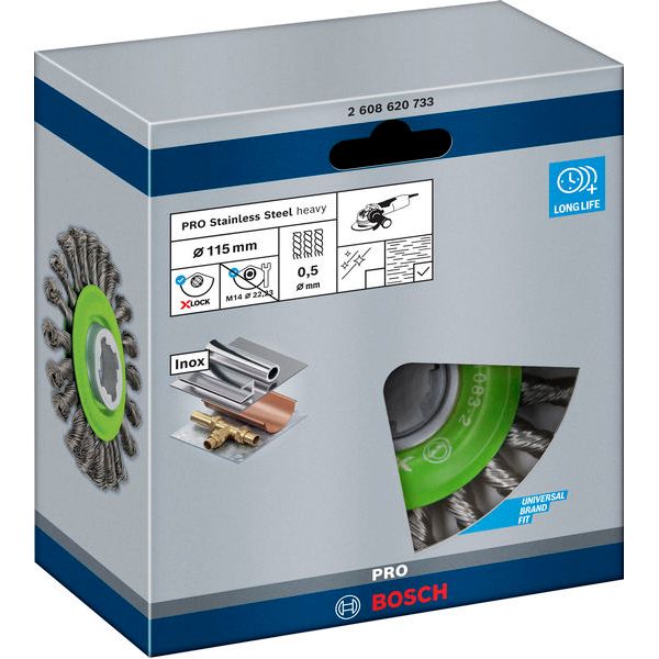 X-LOCK Wire wheels Knotted 115mm Stainless Steel 0.5mm image 3