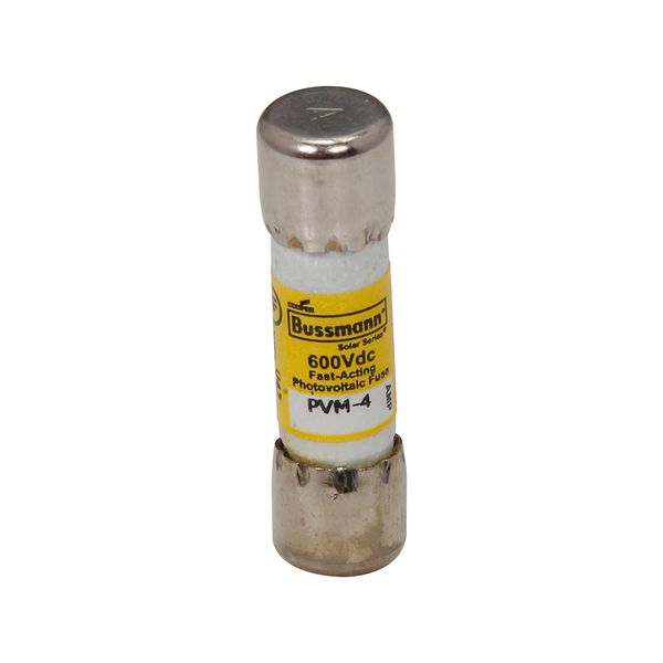 Midget Fuse, Photovoltaic, 600 Vdc, 50 kAIC interrupt rating, Fast acting class, Fuse Holder and Block mounting, Ferrule end X ferrule end connection, 4A current rating, 50 kA DC breaking capacity, .41 in diameter image 5