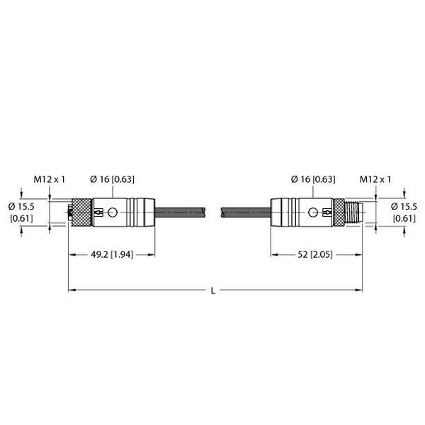 Supply Cable - M12 Power Extension Cable   RKP56PLB-5-RSP56PLB/TXG image 2