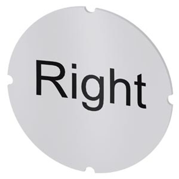 Inscription plate for illuminated pushbutton, round, milky, labeling: Rechts image 1