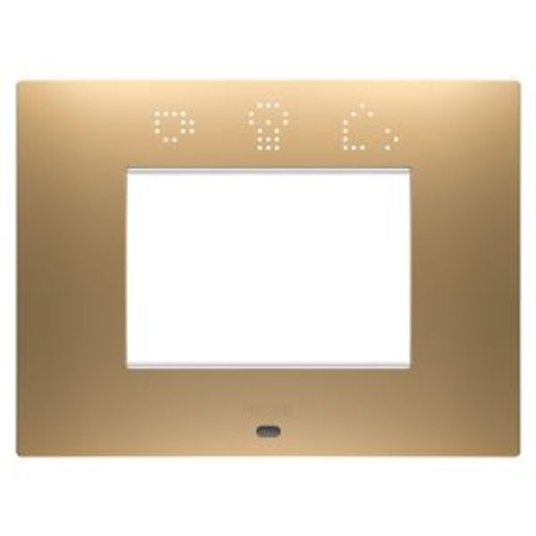EGO SMART PLATE - IN PAINTED TECHNOPOLYMER - 3 MODULES - GOLD - CHORUSMART image 1