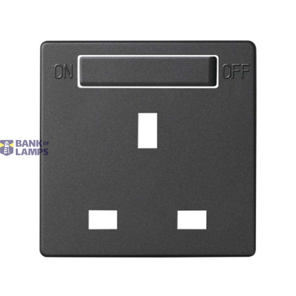 Cover for british standard socket with switch, Graphite image 1