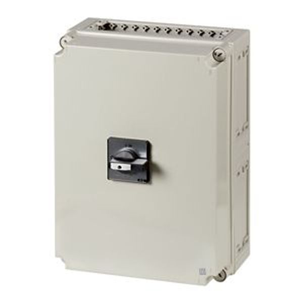 T6-160-6/I45/SVB-SW/HI11 Main switch, T6, 160 A, surface mounting, 6 contact unit(s), 6 pole, 1 N/O, 1 N/C, STOP function, With black rotary handle and locking ring, Lockable image 2