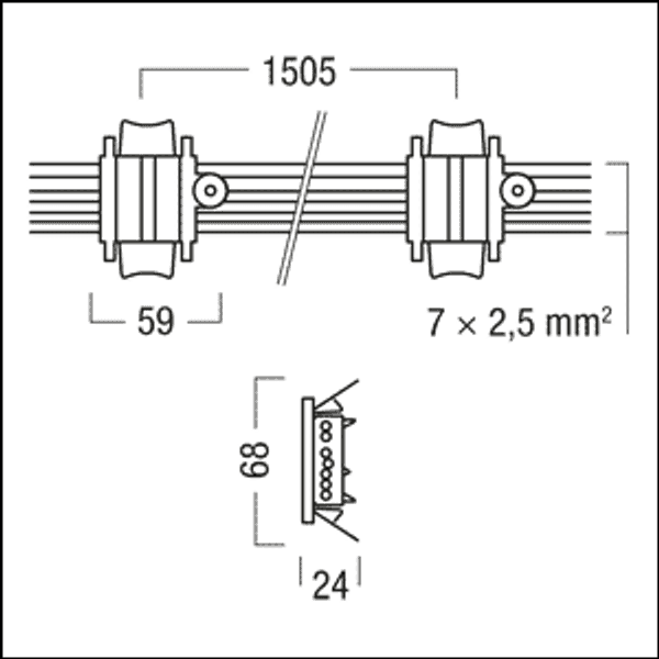 TRINOS T-TW 7x2,5 1500 L40000 - through-wiring image 2