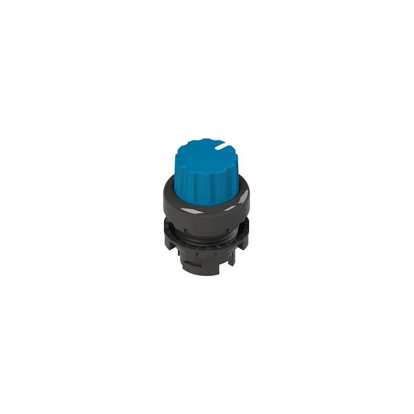 Illuminated knob selector, 3 positions blue with marking image 2
