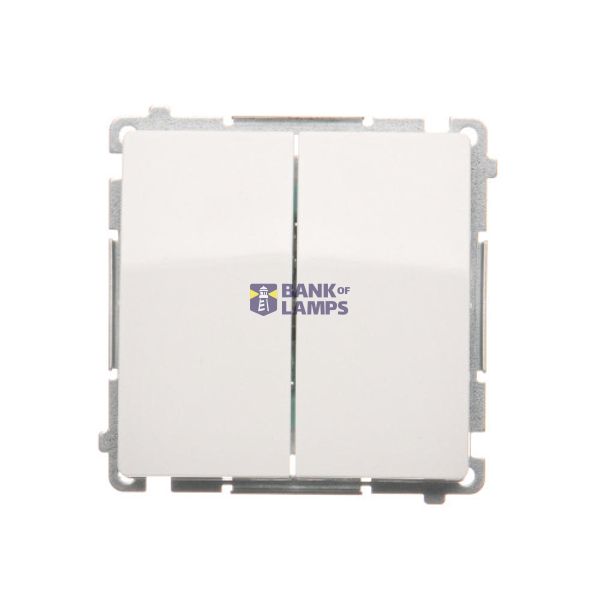 Two gang switch, (module), 16AX, Screw, white image 1