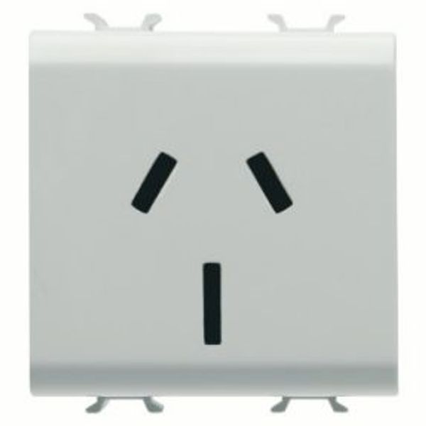 AUSTRALIAN STANDARD SOCKET-OUTLET 250V ac - 2P+E 15A - 2 MODULES - SATIN WHITE - CHORUSMART image 1