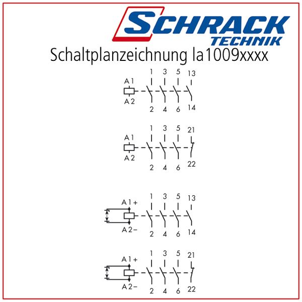 Mini Contactor 3NO+1NC, 20A, 230VAC image 2