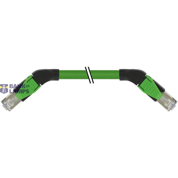 RJ45 male 90° left / RJ45 male 90° right shielded PUR gn 0.5m image 1