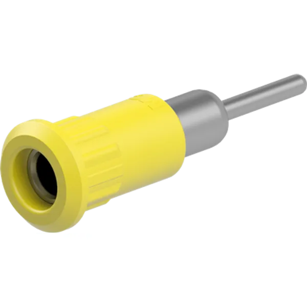 4 mm socket, round plug connection, mounting Ø 8.2 mm, yellow, 64.3011-24 image 1