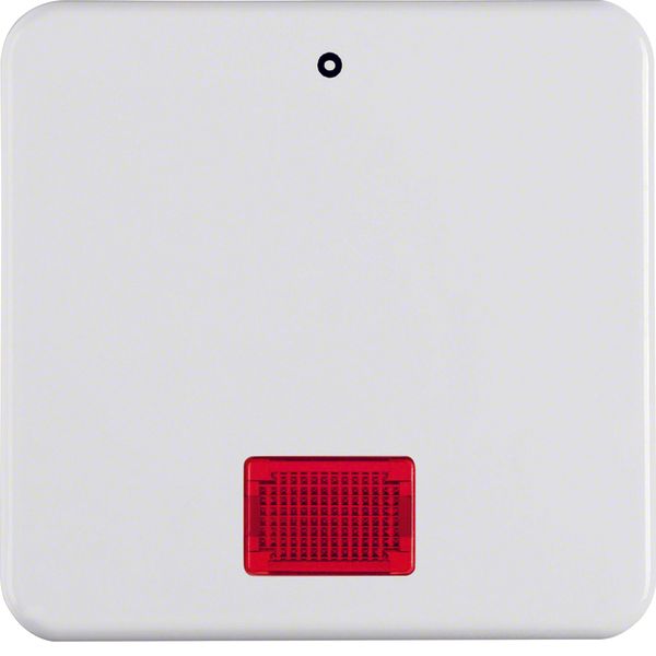 Rocker imprint "0", redlens , splash-proteced flush-mtd IP44, p. white image 1