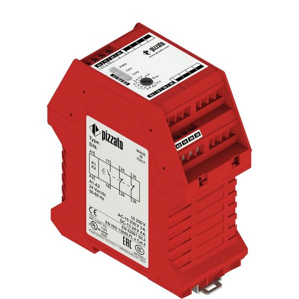 Safety module 1NO+2NC, delayed at energizing image 1