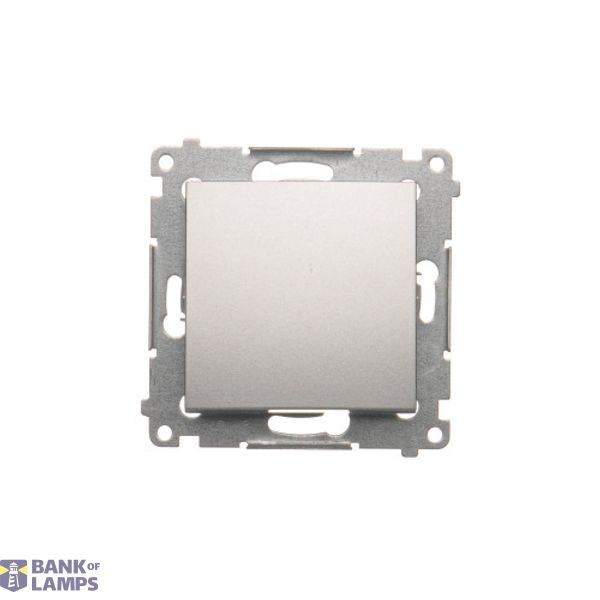 Two-way switch without pictogram, (module), 16AX, Screw, Silver matt, metalic image 1