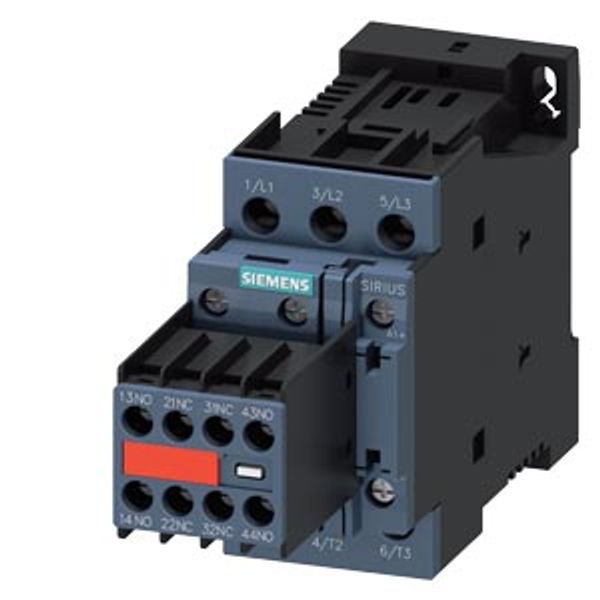 Contactor, AC-3e, 32 A/15 kW/400 V, 3-pole, 24 V DC, 2 NO+2 NC, screw terminal image 1