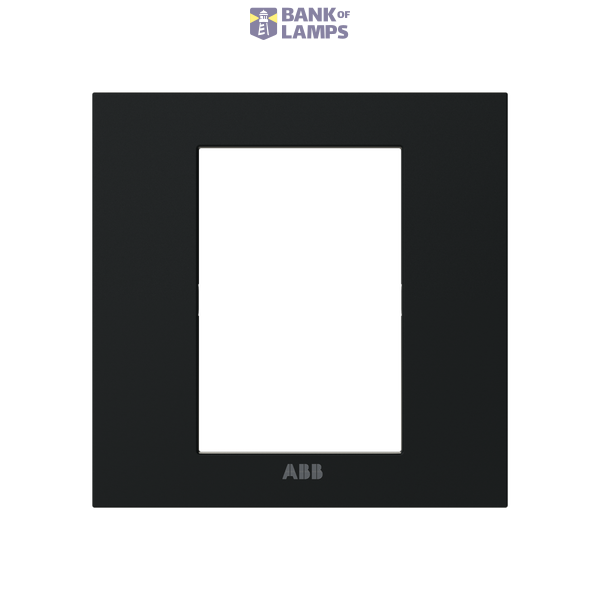 Frame - 1-gang / 3-modules 3"x3" box - ABB logo - Matt Black image 1