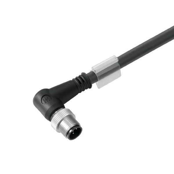 Bus line, One end without connector, M12, Number of poles: 2, 1 m, pin, 90&deg;, Shielded: Yes, LED: No, Sheath material: PVC, Halogen: Yes image 1