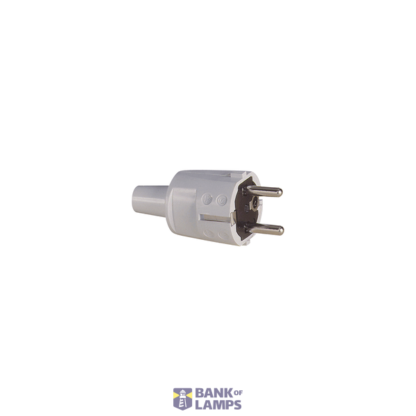 SCHUKO PVC plug, grey, 2 earthing systems image 1