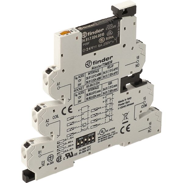 Rel. interface EMR MasterTIMER Push-IN.6,2mm.1CO 6A/12VUC, AgNi (39.91.0.012.0060) image 5