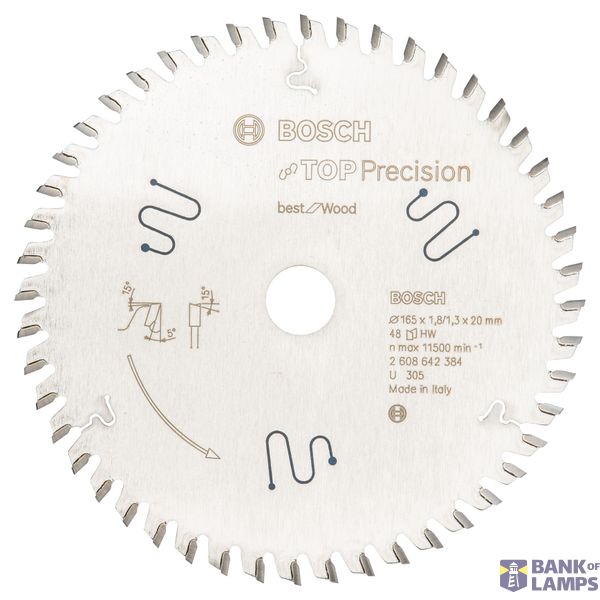 Top Precision Best for Wood circular saw blade 165 x 20 x 1,8 mm, 48 image 1
