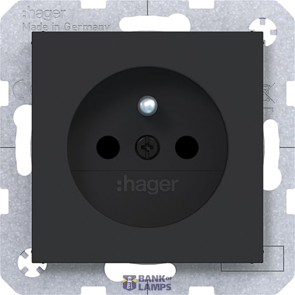 Wall socket earth pin, Safety Plus, plug-in type, A.x/C.x, matte black image 1