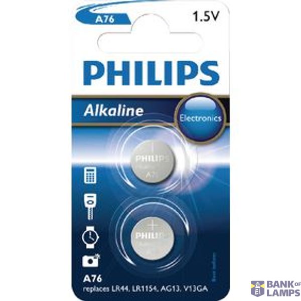 A76P2/01B PHILIPS A76P2 - 1.5V 2-blister (LR44 / LR1154) - Alkaline B2 image 1
