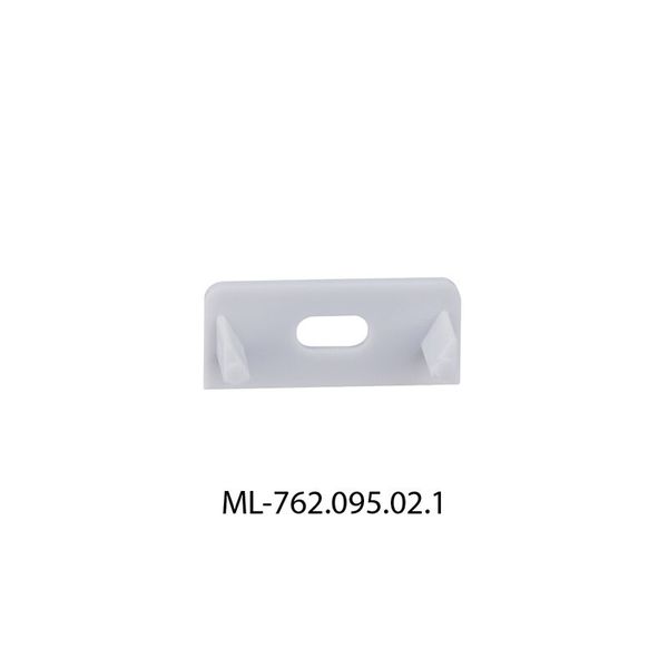 End cap with hole for PE, silver color, 1pc image 1