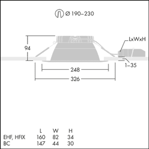 CETUS3 L 3000-840 EHF RWH - LED Downlight image 3