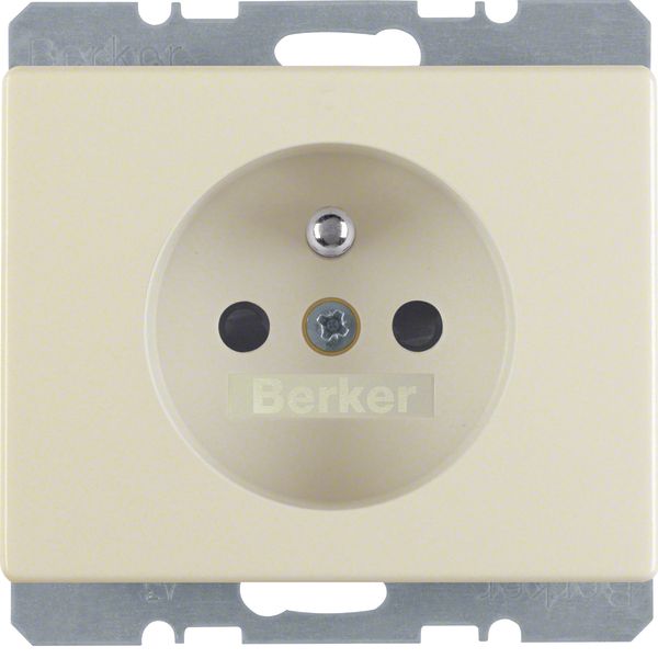 Soc. out. earthing pin, enhncd contact prot., arsys, white glossy image 1