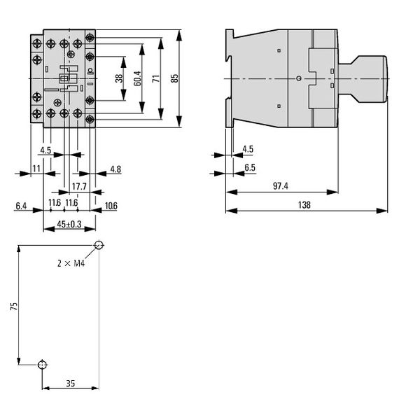 Contactor 18.5kW/400V/38A, 1 NO, coil 230VAC image 3